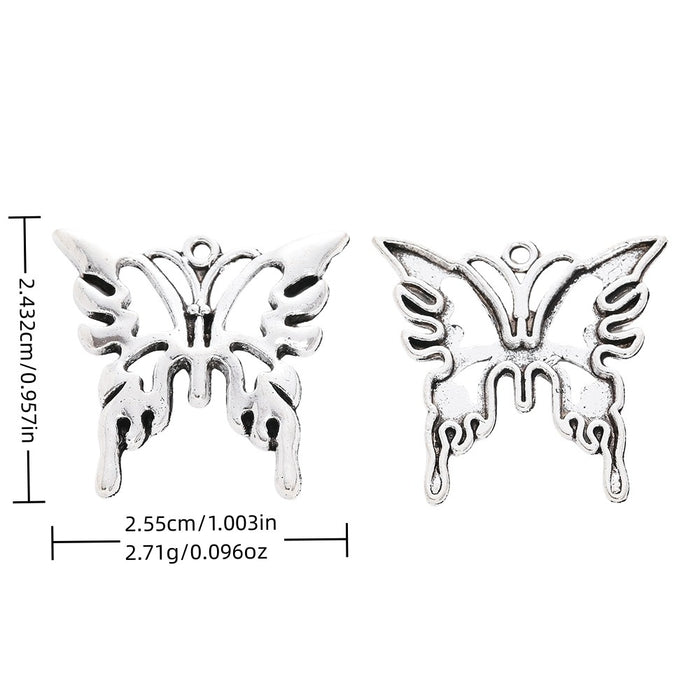 Antique Silver Zinc Alloy Butterfly Charm Pendant No.741723 for DIY Necklace Bracelet Jewelry Making