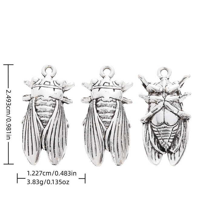 Vintage Zinc Alloy Cicada Insect Pendant Charms For DIY Jewelry Accessories Necklace Making