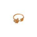 Gold Plated Vintage Zircon Flower Open Ring For Women view 5
