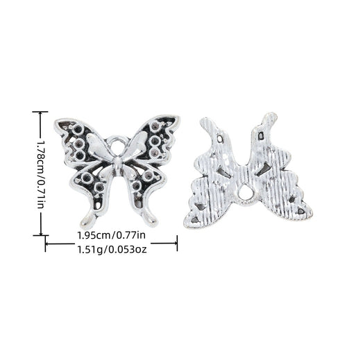 DIY Vintage Zinc Alloy Butterfly Pendant Charm For Necklace Bracelet Making