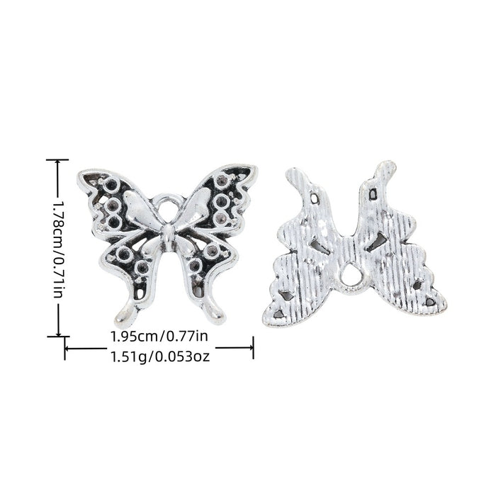 DIY Vintage Zinc Alloy Butterfly Pendant Charm For Necklace Bracelet Making