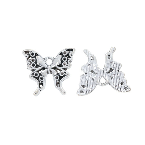 DIY Vintage Zinc Alloy Butterfly Pendant Charm For Necklace Bracelet Making