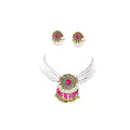 Vintage Bohemian Ethnic Red Crystal Round Alloy Pearl Beaded Tassel Statement Drop Earrings view 5