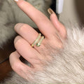 Gold Plated Zircon Snake Open Ring For Women – Gold view 4