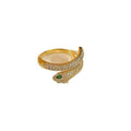 Gold Plated Zircon Snake Open Ring For Women – Gold view 5