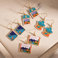 Creative Cartoon Camping Beach Vacation Alloy Enamel Oil Painting Style Hook Dangle Earrings view 2