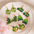 Irish Clover Top Hat Enamel Ear Hook Earrings, Lucky Forest Style Fashion Ear Jewelry view 1