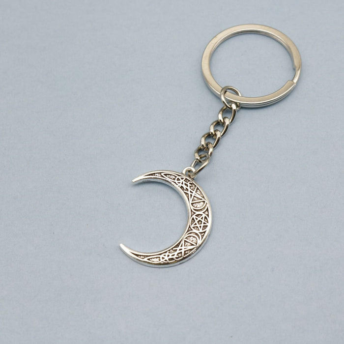 Zinc Alloy Crescent Moon Keychain Bag Charm Gift