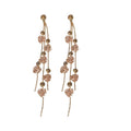 Light Luxury Alloy Rhinestone Flower Tassel Drop Earrings For Women Elegant Fashion Jewelry view 5