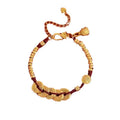 New Chinese Style Copper Lucky Blessing Red Rope Bangle With Round Letter Charm view 5