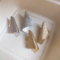Irregular Geometric Metal Stud Earrings With Silver Pin, European American Light Luxury Fashion Jewelry view 2