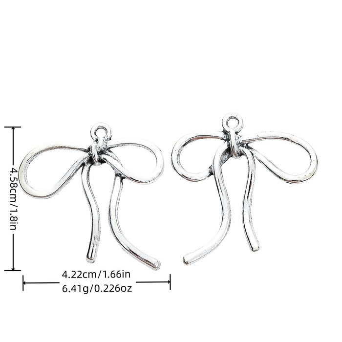 Antique Silver Zinc Alloy Bow Tie Charm Pendant No.125923 for DIY Necklace Bracelet Jewelry Making