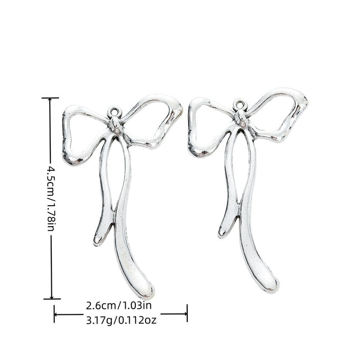 Antique Silver Zinc Alloy Bow Tie Charm Pendant No.761410 for DIY Necklace Bracelet Jewelry Making