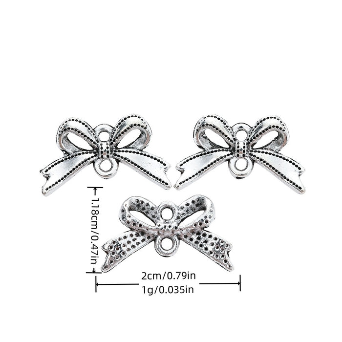 Antique Silver Zinc Alloy Bow Tie Charm Pendant No.149446 for DIY Necklace Bracelet Jewelry Making