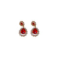 Alloy Rhinestone Flower Teardrop Stud Earrings With Silver Pins Chic Vintage Women's Jewelry view 5
