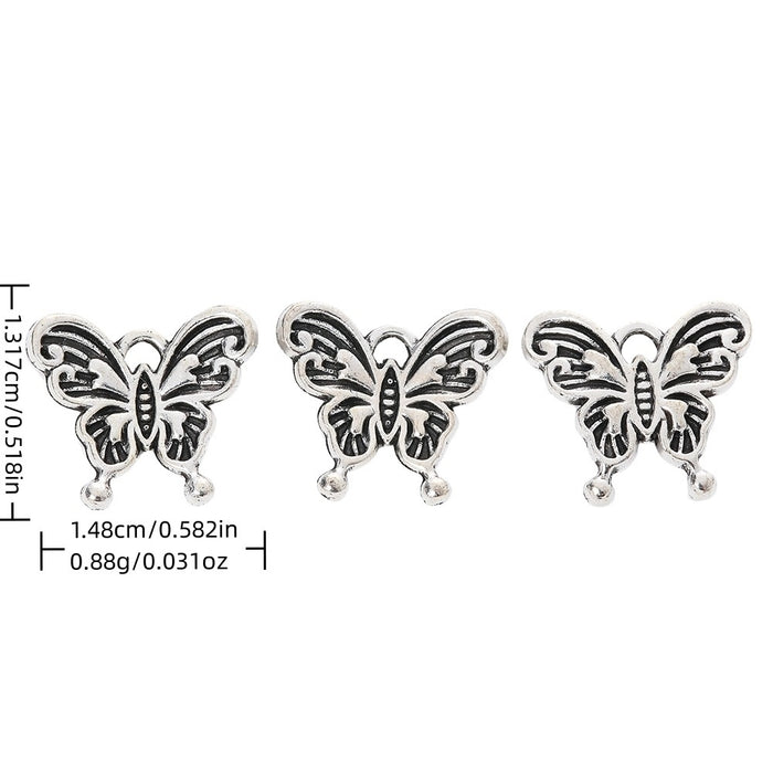 Antique Silver Zinc Alloy Butterfly Charm Pendant No.792895 for DIY Necklace Bracelet Jewelry Making