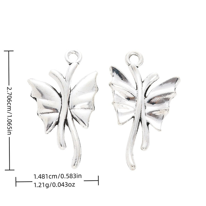 Antique Silver Zinc Alloy Butterfly Charm Pendant No.940636 for DIY Necklace Bracelet Jewelry Making