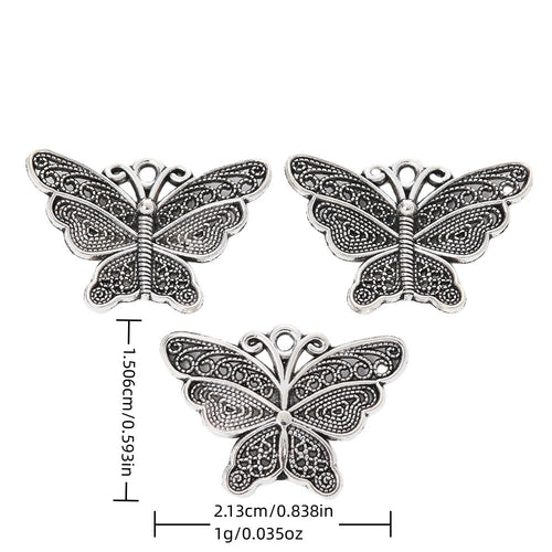 Vintage Zinc Alloy Butterfly Pendant Charm For DIY Necklace Bracelet Accessories