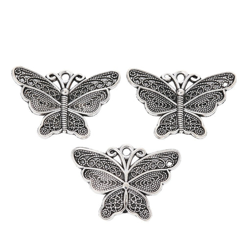 Vintage Zinc Alloy Butterfly Pendant Charm For DIY Necklace Bracelet Accessories