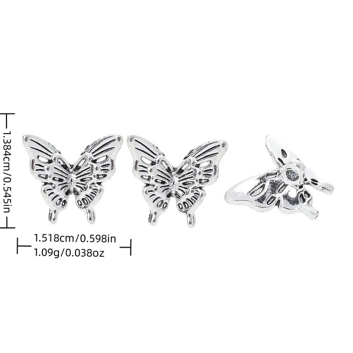 Antique Silver Zinc Alloy Butterfly Charm Pendant No.504328 for DIY Necklace Bracelet Jewelry Making