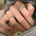 Vintage Square Zircon Open Ring With Trendy Design For Women view 4