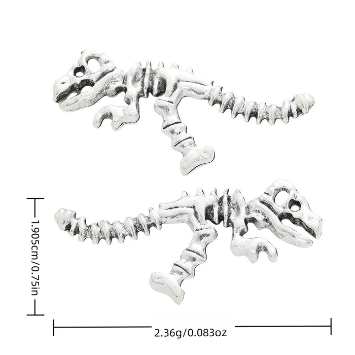 Antique Silver Zinc Alloy Dinosaur Skeleton Charm Pendant for DIY Necklace Bracelet Jewelry Making