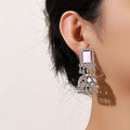 Vintage Bohemian Alloy Rhinestone Enamel Dome Jhumka Ball Bead Tassel Statement Drop Earrings view 5