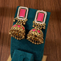 Vintage Bohemian Alloy Rhinestone Enamel Dome Jhumka Ball Bead Tassel Statement Drop Earrings view 4