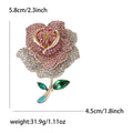 Alloy Rhinestone Rose Brooch Pin For Elegant Clothing Decoration view 6