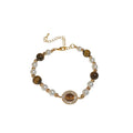 Maillard Style Geometric Faux Pearl Rhinestone Oval Bangle For Women French Vintage Palace Jewelry view 5