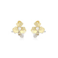 Vintage Luxury Gold Alloy Flower Studs With Zircon Rhinestone Center For Women Fashion Earrings view 5