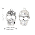 Antique Silver Zinc Alloy Skull Charm Pendant No.489147 for DIY Necklace Bracelet Jewelry Making view 1