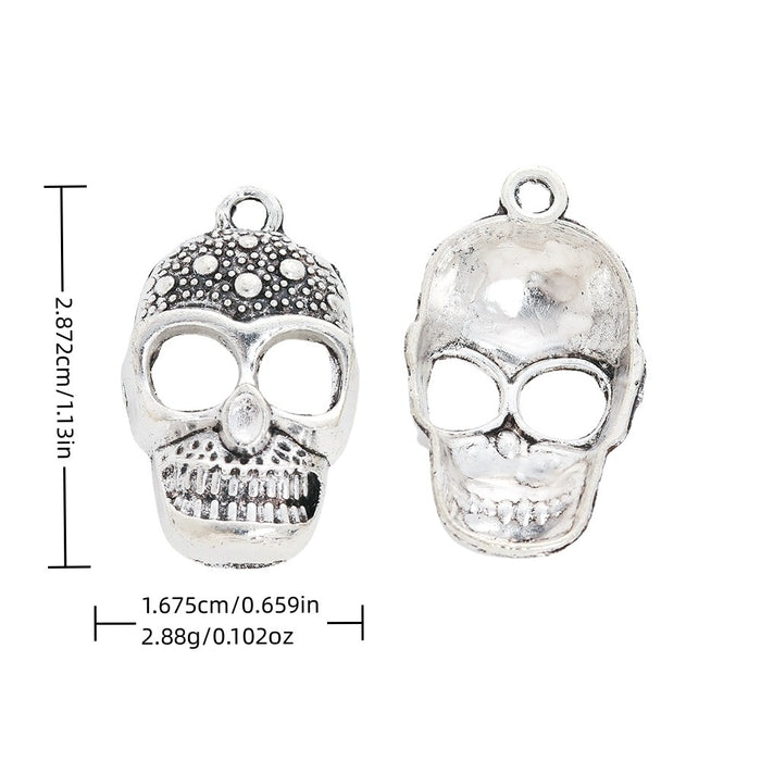Antique Silver Zinc Alloy Skull Charm Pendant No.489147 for DIY Necklace Bracelet Jewelry Making