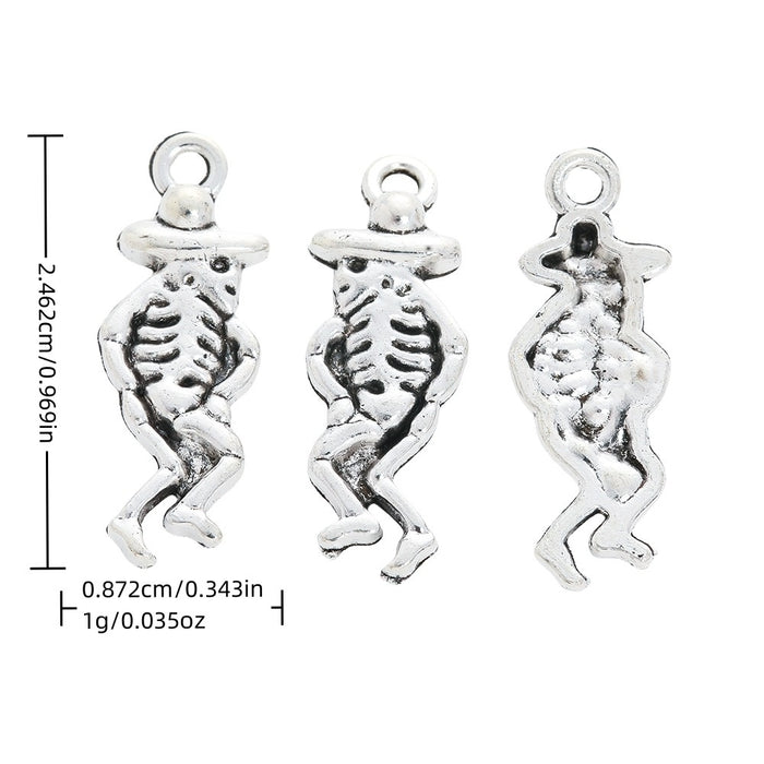 Antique Silver Zinc Alloy Skull Ghost Charm Pendant for DIY Necklace Bracelet Jewelry Making