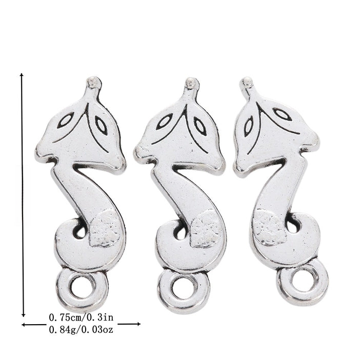 Antique Silver Zinc Alloy Fox Charm Pendant No.987360 for DIY Necklace Bracelet Jewelry Making