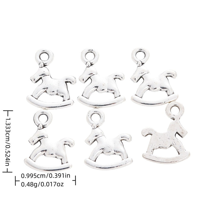 Antique Silver Zinc Alloy Rocking Horse Charm Pendant for DIY Necklace Bracelet Jewelry Making