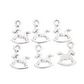 Antique Silver Zinc Alloy Rocking Horse Charm Pendant for DIY Necklace Bracelet Jewelry Making view 2