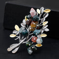 Gold Tone Silver Tone Christmas Tree Metal Brooch Pin view 4