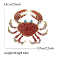 Alloy Full Rhinestone Crab Brooch Pin For Suits And Sweaters view 6