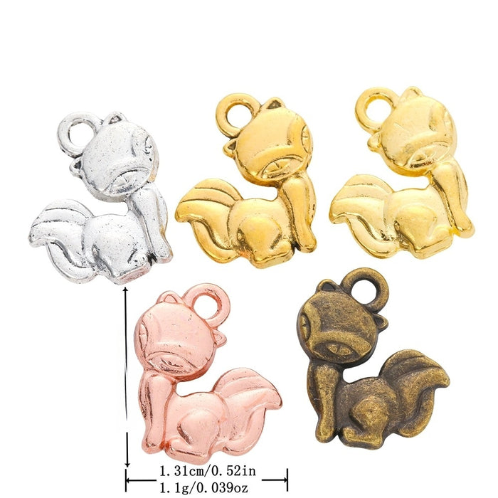Zinc Alloy Fox Charm Pendant No.922663 for DIY Necklace Bracelet Jewelry Making