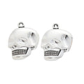 Antique Silver Zinc Alloy Skull Charm Pendant No.288490 for DIY Necklace Bracelet Jewelry Making view 2
