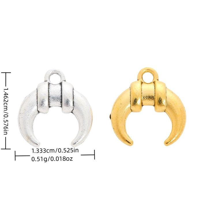Zinc Alloy Bull Horn Charm Pendant for DIY Necklace Bracelet Jewelry Making