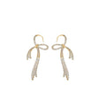 Gold Plated Copper Sparkling Zircon Bow Drop Earrings Light Luxury Fashion Jewelry view 5
