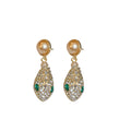Light Luxury Snake Rhinestone Faux Pearl Necklace And Earrings Jewelry Set view 5