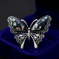 Black Gold Tone Butterfly Shell Two Designs Metal Brooch Pin view 4