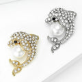 Alloy Rhinestone Dolphin Brooch Cute Animal Lapel Pin For Coats view 3
