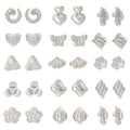 European American Silver Textured Heart Stainless Steel Stud Earrings For Women Light Luxury Jewelry view 1