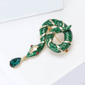 Metal Alloy Enamel Rhinestone Python Brooch Pin For Apparel view 3