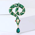 Metal Alloy Enamel Rhinestone Python Brooch Pin For Apparel view 2