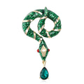 Metal Alloy Enamel Rhinestone Python Brooch Pin For Apparel view 5